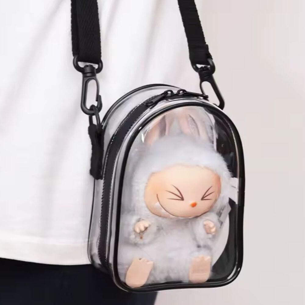 Labubu Doll Protective PVC Bag, Transparent Display Storage Case 4x2x6in